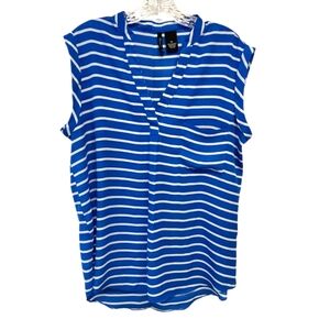 New Directions. Sleeveless Top. Turquoise with White Stripes. Size XL Petite NWT